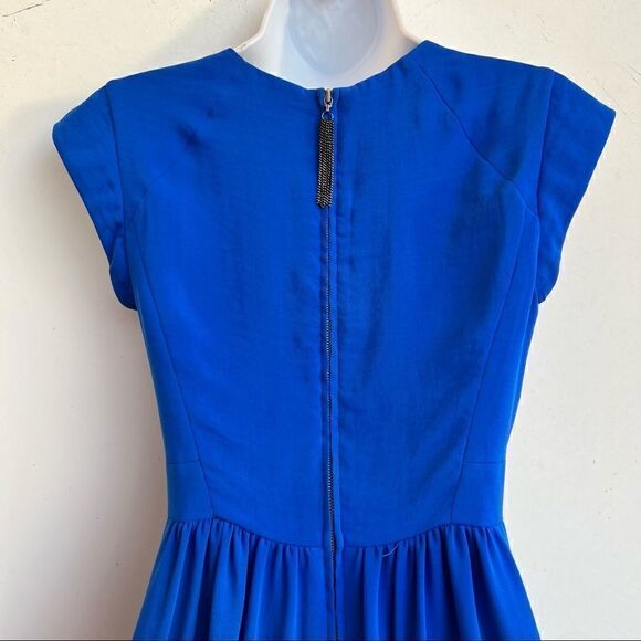 Rebecca Taylor Royal Blue Dodger Blue cap sleeve Dress size 0 - Picture 6 of 7